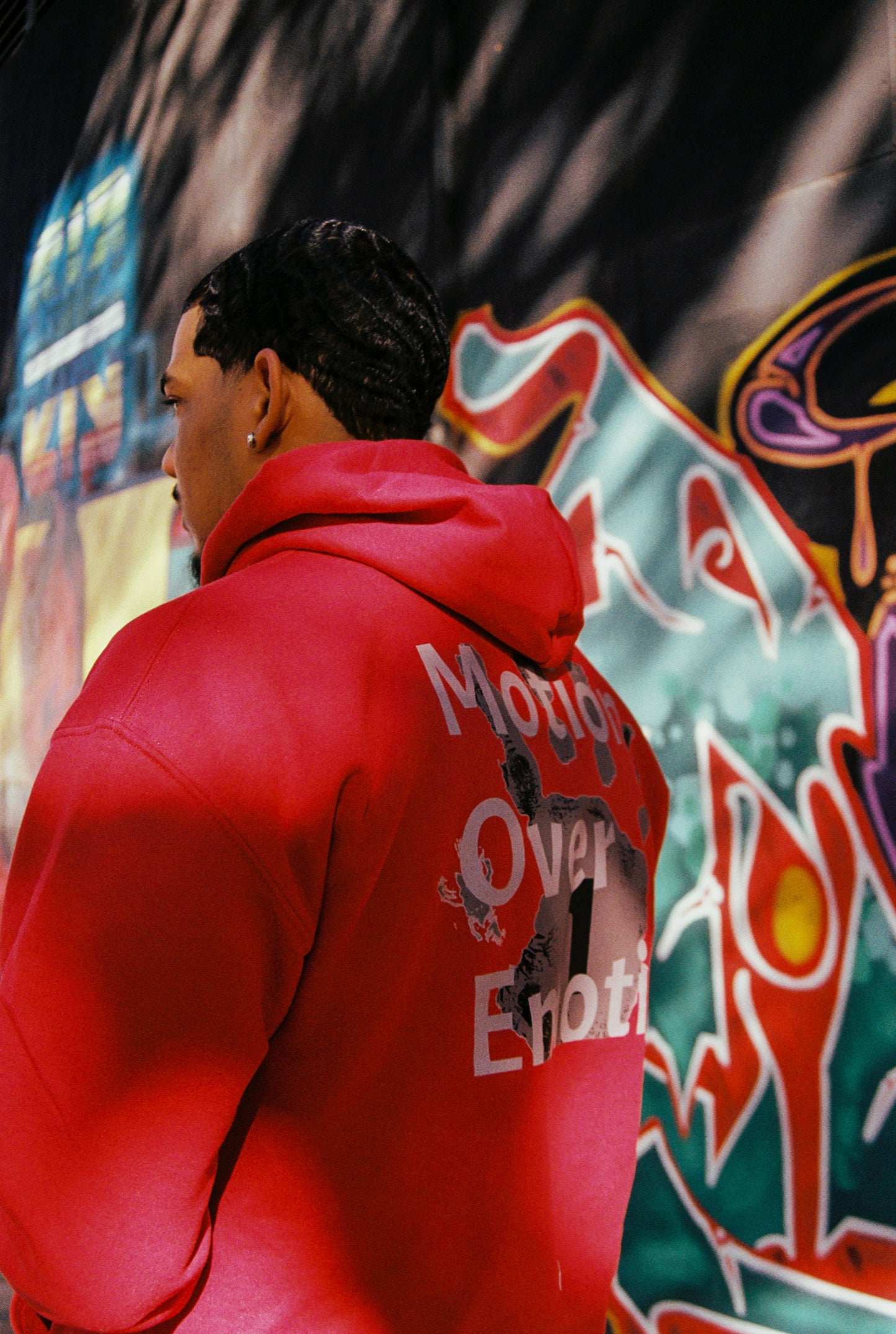 Red Motion Over Emotion Hoodie